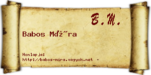 Babos Míra névjegykártya